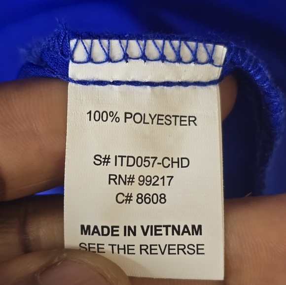 Moa Moa Royal Blue Tunic Sz M Women Embellished Collar Hi-Low Coastal - Picture 9 of 11